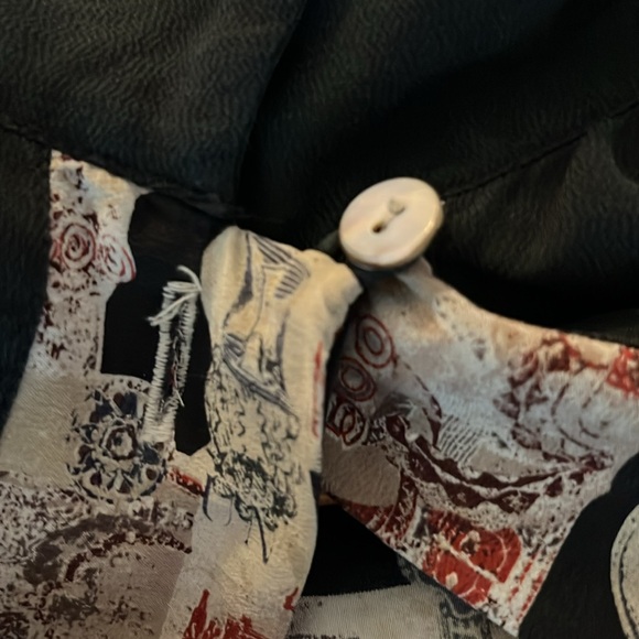 Vintage Dianne B New York  Tunic Black With Currency Print Insert Large - Picture 4 of 12